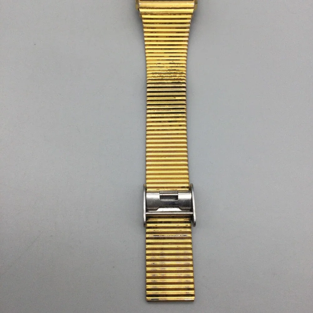Vintage Orient Mens Watch 25mm Black Dial Gold Tone Japan Adj Band New Battery